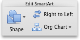 SmartArt tab, Edit SmartArt group