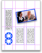 Template document with picture in image drop zone