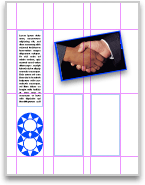 Template document with text box and picture